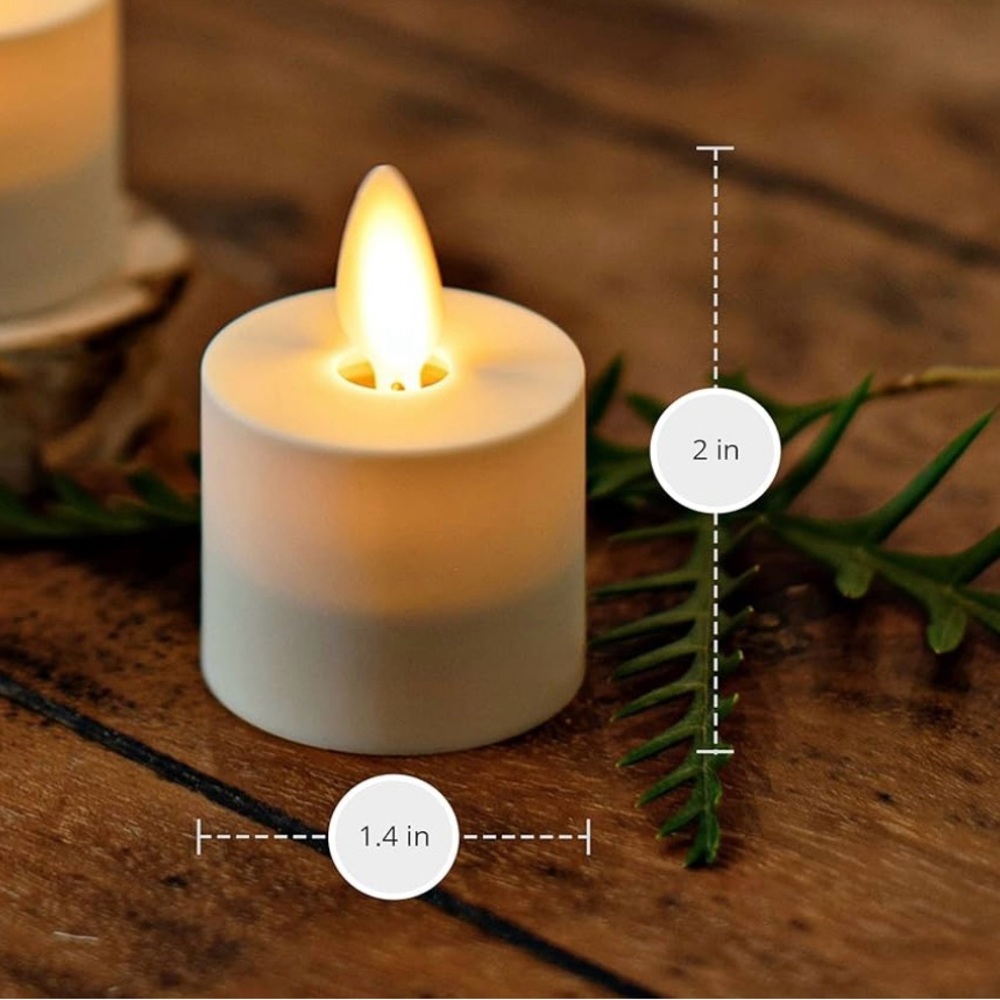 Luminara Set Of Two 1.7” x 2” Wax Ivory Tealights. - Picture 8 of 8